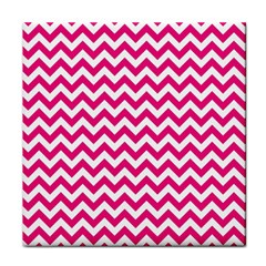 Hot Pink And White Zigzag Face Towel by Zandiepants