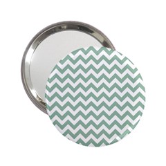 Jade Green And White Zigzag Handbag Mirror (2 25 ) by Zandiepants