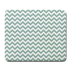 Jade Green And White Zigzag Large Mouse Pad (rectangle) by Zandiepants