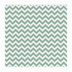 Jade Green And White Zigzag Glasses Cloth (medium, Two Sided) by Zandiepants