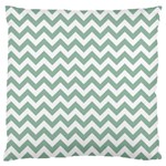 Jade Green And White Zigzag Large Cushion Case (Single Sided)  Front