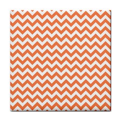 Orange And White Zigzag Face Towel by Zandiepants