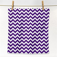 Purple And White Zigzag Pattern Face Towel by Zandiepants