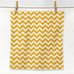 Sunny Yellow And White Zigzag Pattern Face Towel by Zandiepants