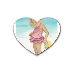 Beach Play Sm Drink Coasters (heart) by TonyaButcher