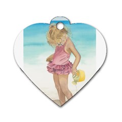 Beach Play Sm Dog Tag Heart (one Sided)  by TonyaButcher