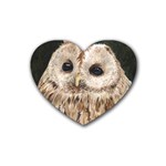 Tawny Owl Drink Coasters (Heart) Front