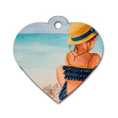 A Day At The Beach Dog Tag Heart (two Sided) by TonyaButcher