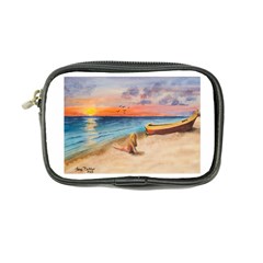 Alone On Sunset Beach Coin Purse by TonyaButcher