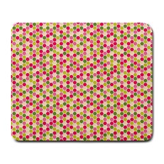 Pink Green Beehive Pattern Large Mouse Pad (rectangle) by Zandiepants