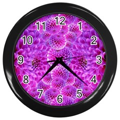 Purple Dahlias Wall Clock (black) by FunWithFibro