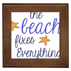 The Beach Fixes Everything Framed Ceramic Tile by OneStopGiftShop