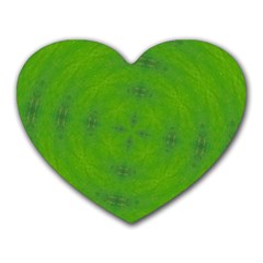 Go Green Kaleidoscope Mouse Pad (heart) by Fractalsandkaleidoscopes