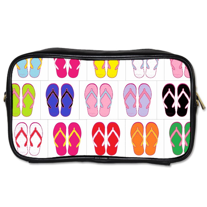 Flip Flop Collage Travel Toiletry Bag (Two Sides)