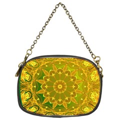 Yellow Green Abstract Wheel Of Fire Chain Purse (one Side) by DianeClancy