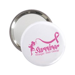 Survivor Stronger Than Cancer Pink Ribbon Handbag Mirror (2 25 ) by breastcancerstuff