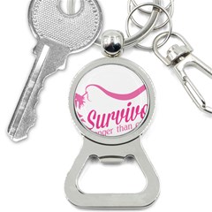 Survivor Stronger Than Cancer Pink Ribbon Bottle Opener Key Chain by breastcancerstuff