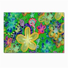 Beautiful Flower Power Batik Postcards 5  X 7  (10 Pack) by rokinronda