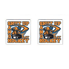 Shut Up And Play Hockey Cufflinks (square) by MegaSportsFan