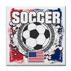 Soccer United States Of America Tile Coaster by MegaSportsFan