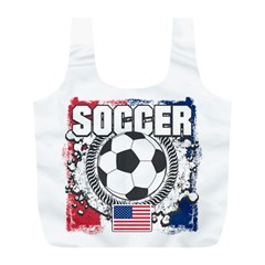 Soccer United States Of America Full Print Recycle Bag (l) by MegaSportsFan