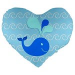 Playing In The Waves 19  Premium Heart Shape Cushion Front