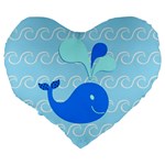 Playing In The Waves 19  Premium Heart Shape Cushion Back