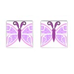 Whimsical Awareness Butterfly Cufflinks (Square) Front(Pair)