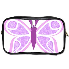 Whimsical Awareness Butterfly Travel Toiletry Bag (two Sides) by FunWithFibro