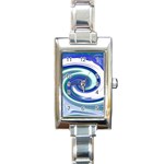 Abstract Waves Rectangular Italian Charm Watch Front