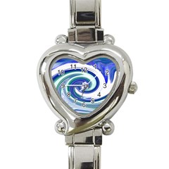 Abstract Waves Heart Italian Charm Watch  by Colorfulart23