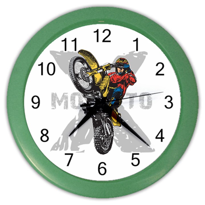 Moto X Wheelie Color Wall Clock