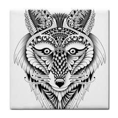 Ornate Foxy Wolf Ceramic Tile by Zandiepants