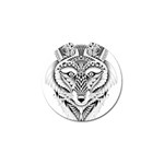 Ornate Foxy Wolf Golf Ball Marker Front