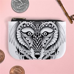 Ornate Foxy Wolf Coin Change Purse by Zandiepants