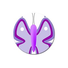 Cute Awareness Butterfly Magnet 3  (round) by FunWithFibro