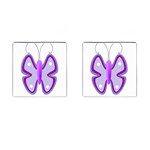 Cute Awareness Butterfly Cufflinks (Square) Front(Pair)