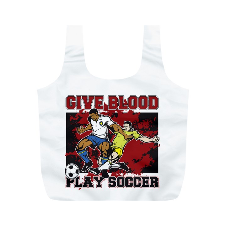 Give Blood Play Soccer Full Print Recycle Bag (M)