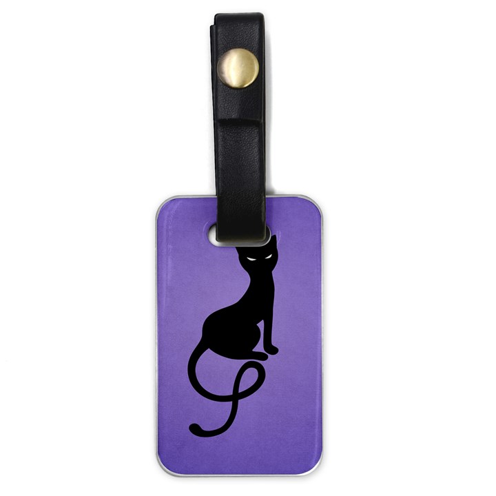 Purple Gracious Evil Black Cat Luggage Tag (One Side)