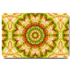 Red Green Apples Mandala Large Door Mat by Zandiepants