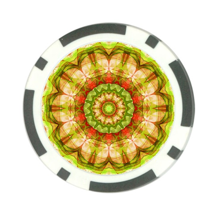 Red Green Apples Mandala Poker Chip