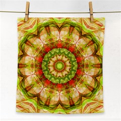 Red Green Apples Mandala Face Towel by Zandiepants