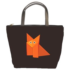 Dark Cute Origami Fox Bucket Handbag by CreaturesStore