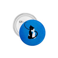 Blue White And Black Cats In Love 1 75  Button by CreaturesStore