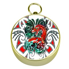 Tribal Dragon Gold Compass by TheWowFactor