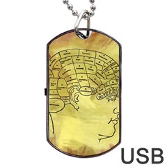 Brain Map Dog Tag Usb Flash (two Sides) by StuffOrSomething