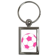 Soccer Ball Pink Key Chain (rectangle) by Designsbyalex