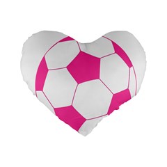 Soccer Ball Pink 16  Premium Heart Shape Cushion  by Designsbyalex