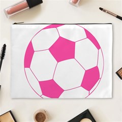 Soccer Ball Pink Cosmetic Bag (xl) by Designsbyalex