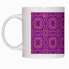 Purple Moroccan Pattern White Coffee Mug by SaraThePixelPixie